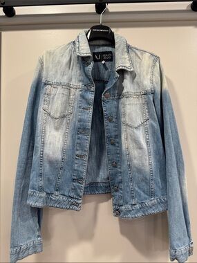Armani Jeans Faded Light Blue Denim Jacket